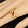 Nidin New Style Inlaid Colorful Zircon Multilayer Open Rings For Women Men Light Luxury Adjustable Finger Jewelry Wedding Gifts