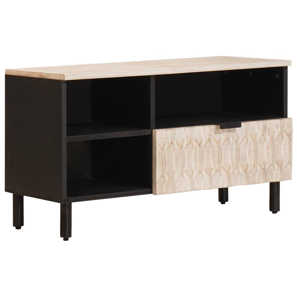 TV Stand White Washed Surface 80 x 33 x 46 cm