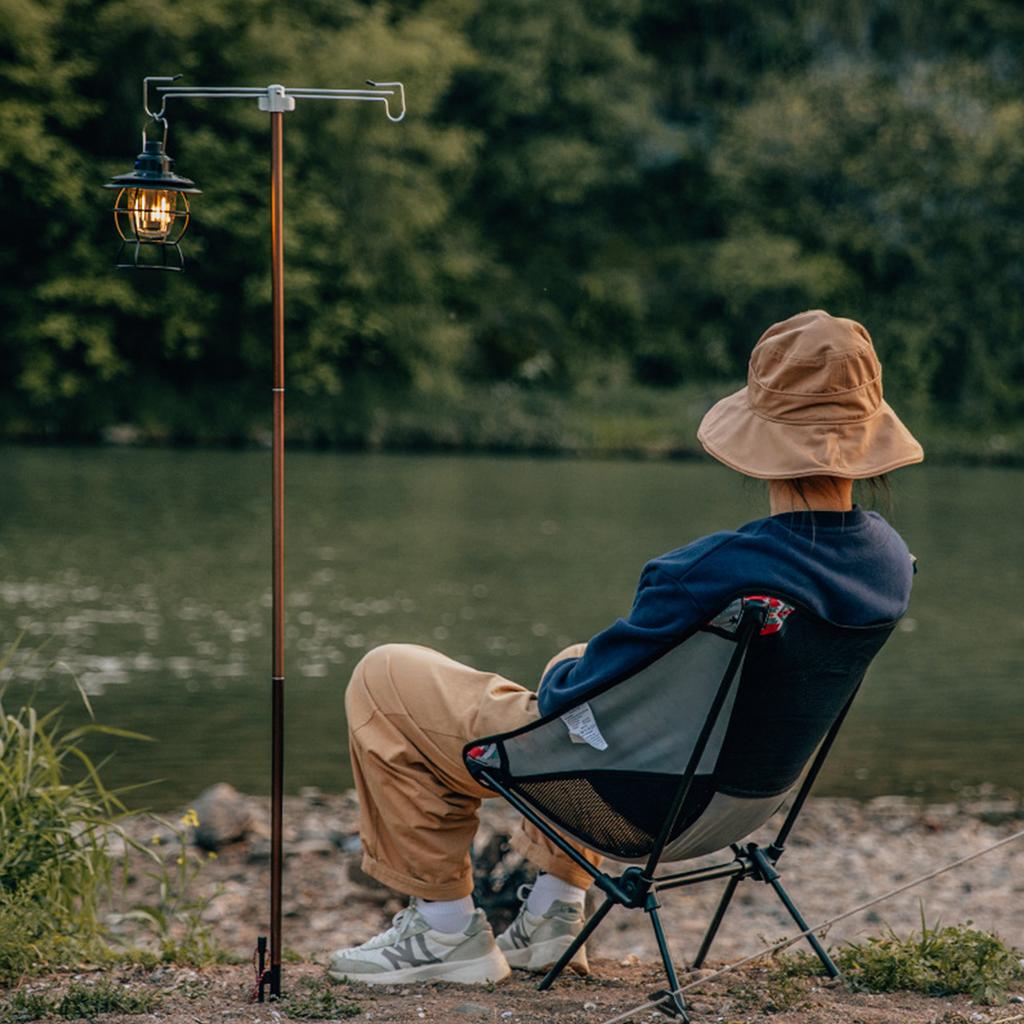 Portable Camping Folding Lamp Pole Lightweight Collapsible Aluminum Lantern Stand Outdoor Light