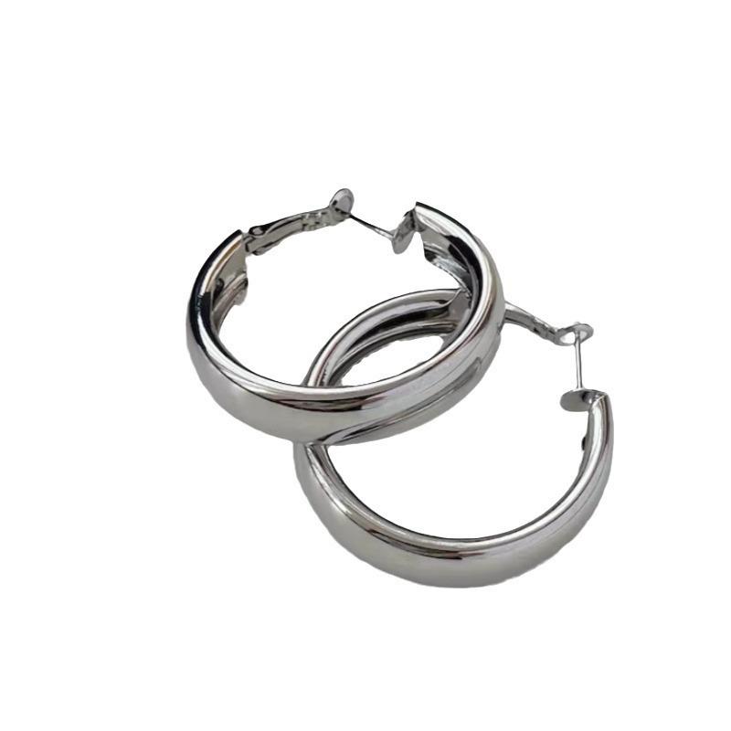 European and American minimalist personality large earrings metal feel mirror studs trendy temperament simple earrings new earrings