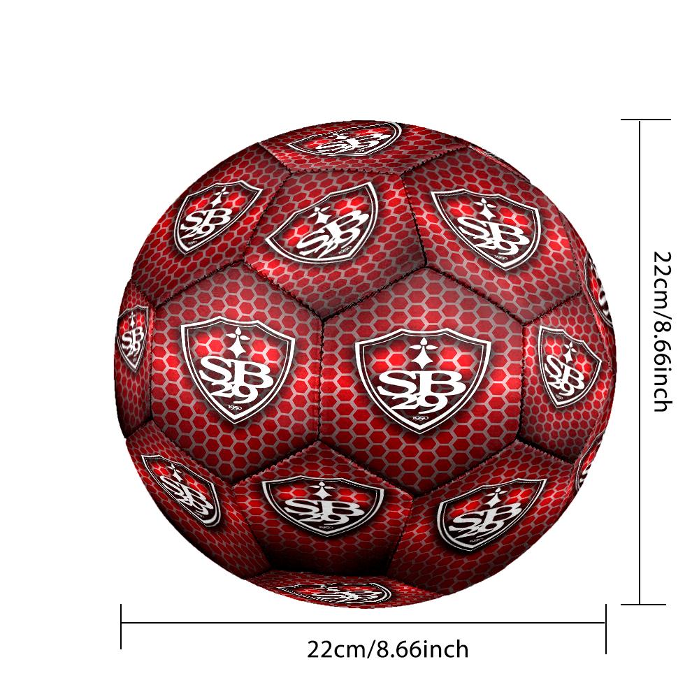 Strength Brestois Emblem Size 5 Soccer Balls, Anti-Slip, Protective Football, Outdoor Sport, a Unique Gift Suitable for Him/her, Birthdays