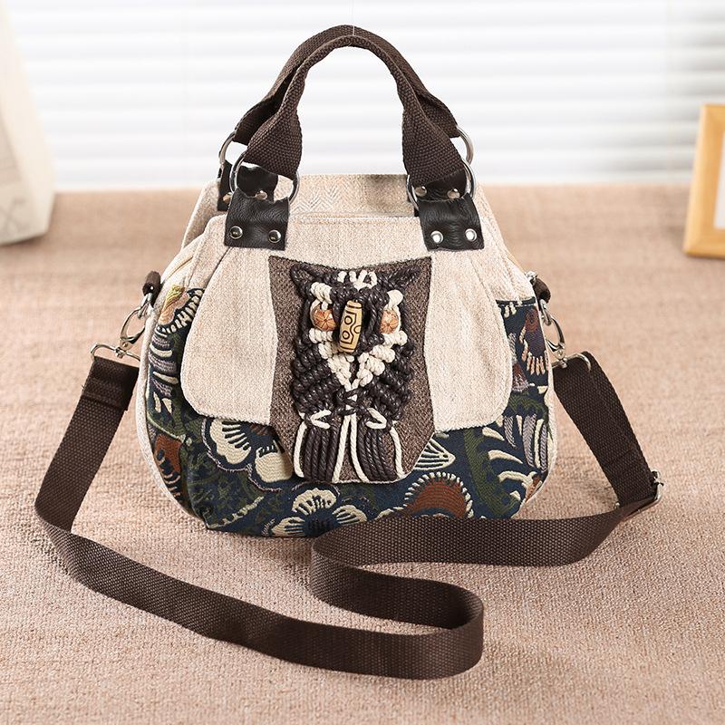 Shoulder Bag Original Ethnic Style Handbag Canvas Embroidered Women s Bag Handheld Woven Small Bag Embroidery Handbags for Women светло-желтого