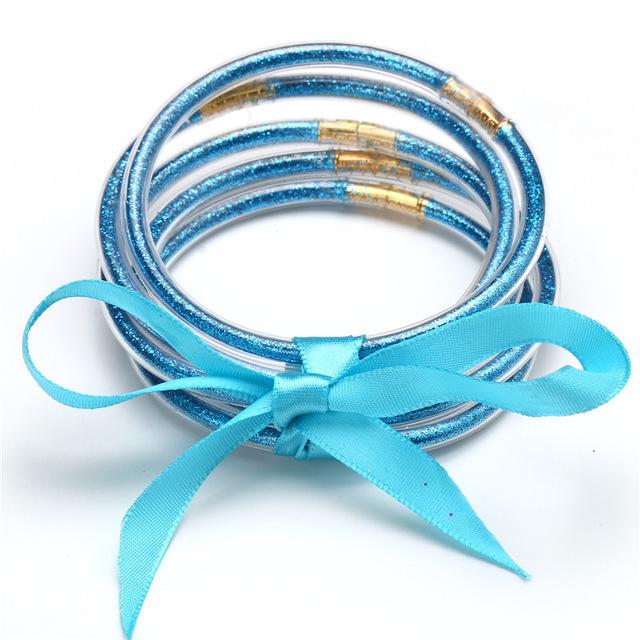 Multilayer Silicone Gold Powder Bracelet Ribbon Set Ladies Bow Christmas Bracelet Bracelet