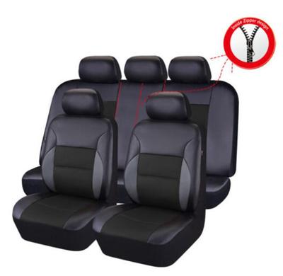 PU Leather Car Seat Covers, Full Set, Universal, Diamond-shaped Grille, Waterproof