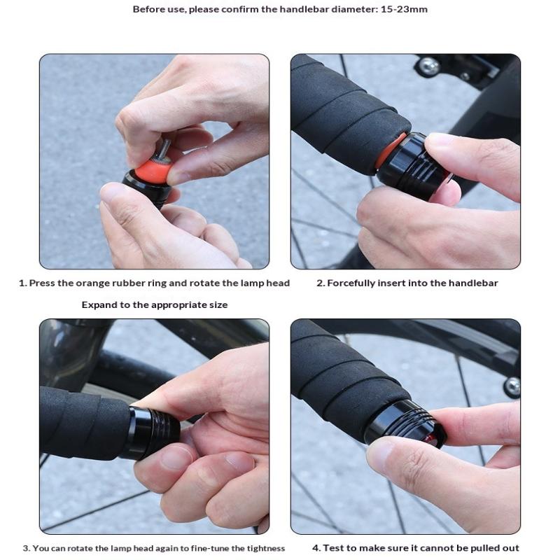 2Pcs Bicycle Handlebar LED Light Plug Intelligent Turn Signal Waterproof for Safe Touring