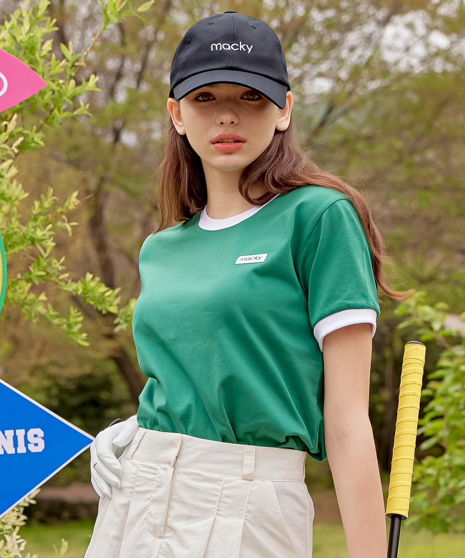 Mackie Patch Color Block Short Sleeve T-Shirt Green-White 1 Size