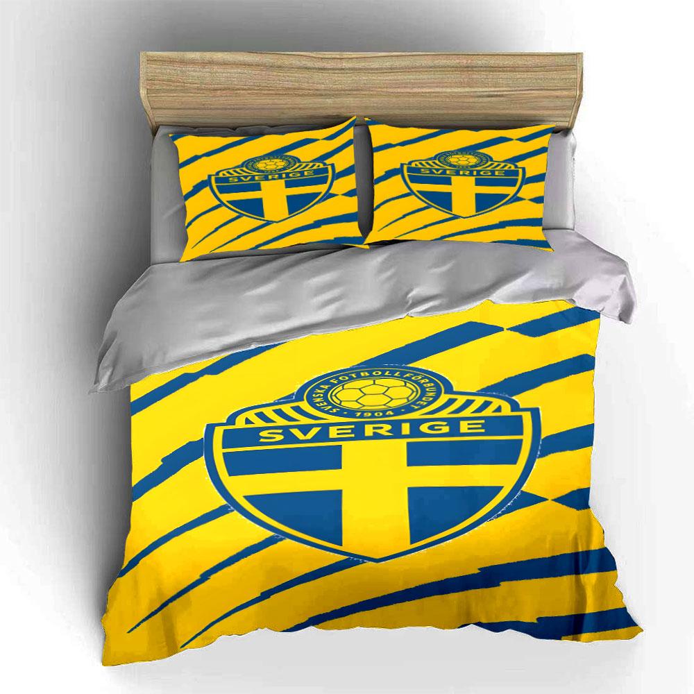 Swedish flag design pattern. Bedding sets Duvet cover sets Duvet covers Pillowcases(1* Duvet Cover 2* Pillowcases without duvet insert)