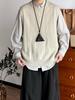 Men's High-End Retro Japanese Sleeveless Sweater Vest - Autumn/Winter Fashion