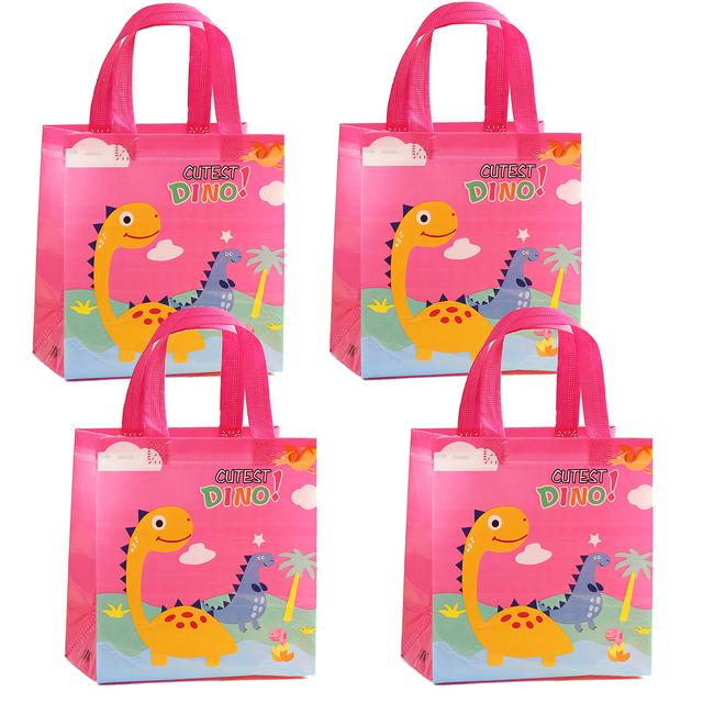 4Pcs Cartoon Dinosaur Paper Gift Bags Candy Cookies Packaging Bag Kids Jungle Animal Birthday Party Decorations Baby Shower