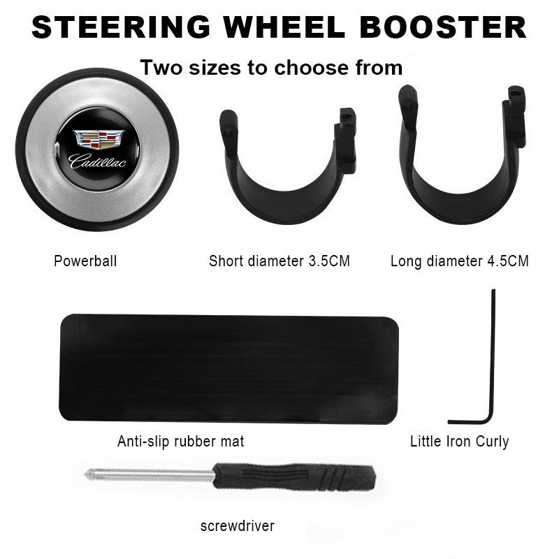 360 Degree Car Turning Steering Wheel Power-assisted Rotary Button Booster Spinner Knob For Cadillac CTS STS DTS SRX XLR ATX Escalade Seville Tiburon