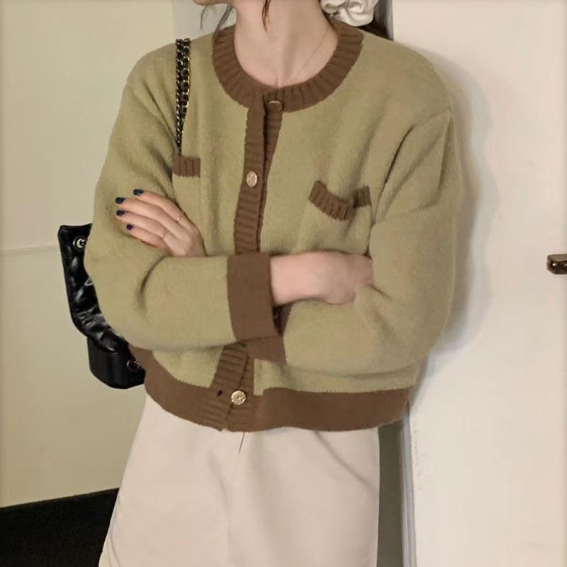 Autumn New Vintage O Neck Knitted Sweater Cardigans Women Elegant Casual Solid Loose Outer Knitted Cardigan Coat Women Fashion Winter Sweaters 25535