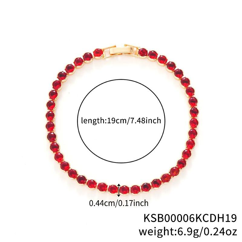 Mary Kashi Fashion Jewelry - Multi-sku Crystal Bracelet, Electroplated Aaa Cubic Zirconia Bracelet, Diamond-accented 4mm