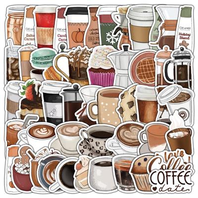10/50pcs Retro Coffee Stickers I Love Coffee Graffiti Stickers for DIY Luggage Laptop Skateboard Bicycle Stickers