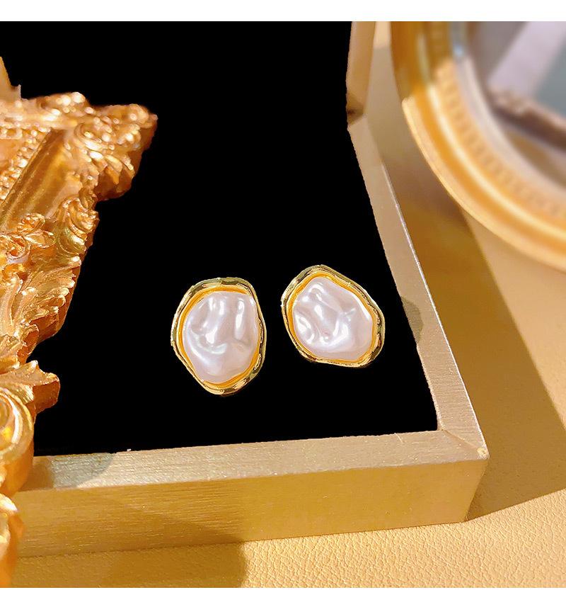Meier Vintage french pearl stud earrings - unique, high-end earrings for women - elegant new autumn/winter lazy style earrings - trendy