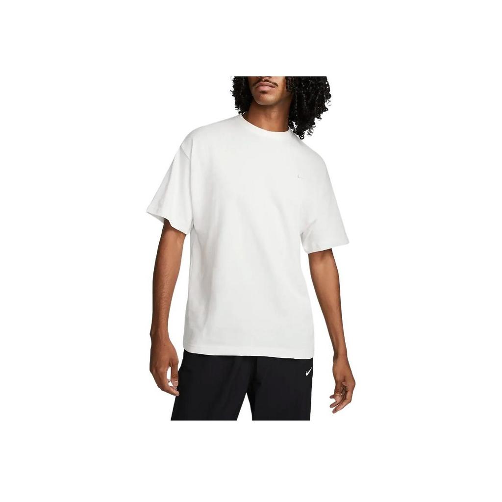 Nike Solo Swoosh Logo Detail Crew Neck T-Shirt Men Tops White CV0559-030