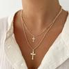 Diamond Cross Necklace Personalized Alloy Pendant Light Luxury Niche Versatile Jewelry Women's Necklace