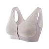 Middle Aged Women Vest Style Front Buckle Wireless Plus Size Gathering Bra