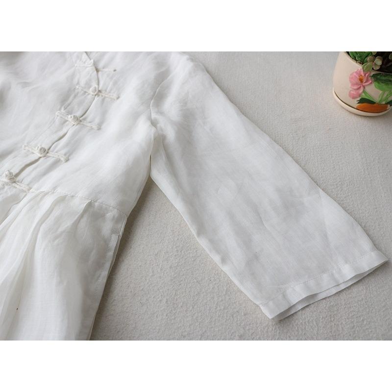 Spring and Summer Stand Up Collar Button Button Dress