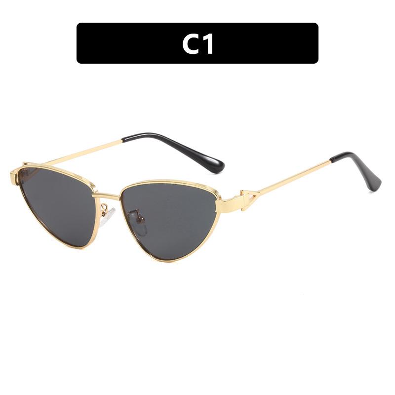 

Triangle Cat Eye Sunglasses With Large Frame For Women Driving Uv Protection Trend Personalized Brand Design Metal Sunglasses