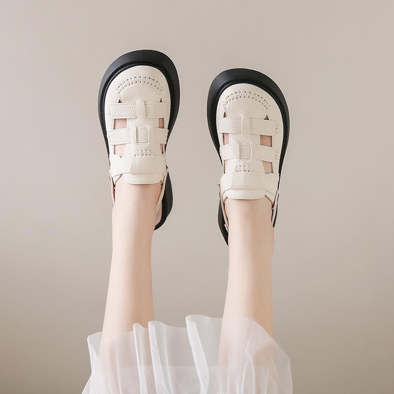 Roman Sandals Women's Summer 2025 New Bag Head Hollow Half Slippers Hole Mori Outer Wear Women's Shoes