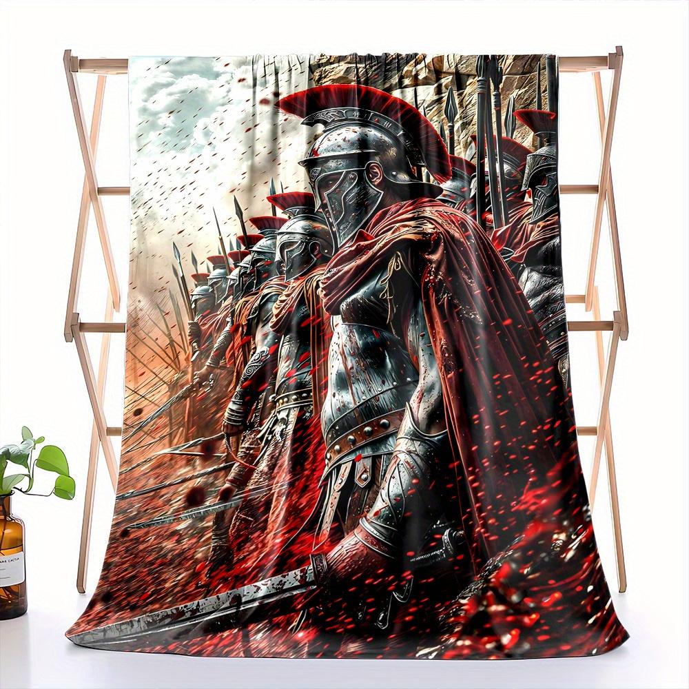 Roman Warrior Blanket Antique Armor Vintage Style Soft Warm Throw for Bed Sofa Living Room Office Travel Gift