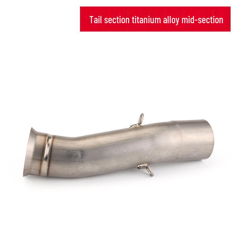 DUKE790 Titanium Mid-Section Exhaust Pipe with Back Pressure Chamber & 3-Way Catalytic Silencer
