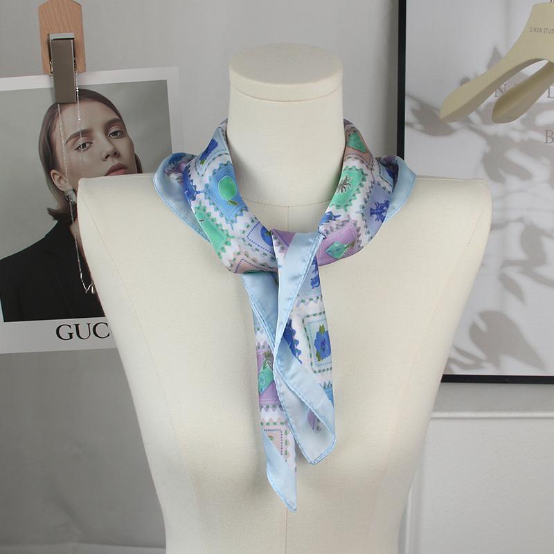 

68Cm Fruit Print Scarf Polyester Fiber For All Seasons Scarf For Women Fashionable And Versatile Neck Gaiter Shawl Hijab