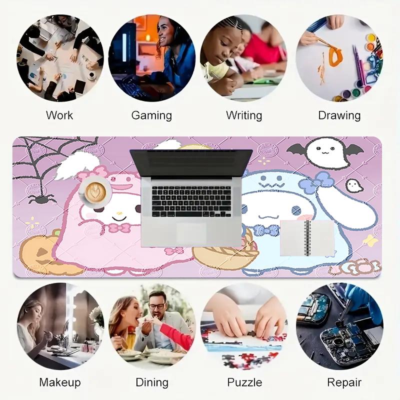 1Pc Ghostly Friends Halloween Gaming Mouse Pad Keyboard Desk Mat Non-slip Rubber Lock Edge Waterproof Computer Mousepad for Office Home Decor K1764