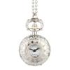 Skeleton Roman numerals dual time display Fashion Vintage Pocket Watch Alloy Clock Necklace Chain Watches Birthday Gifts