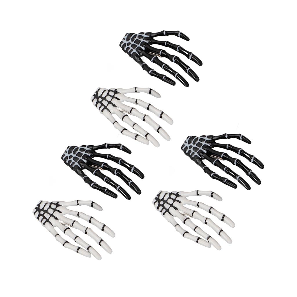 3 Pair Halloween Skeleton Hands Bone Hair Clips Delicate Punk Rock Horror Hair Clip for Women Girls