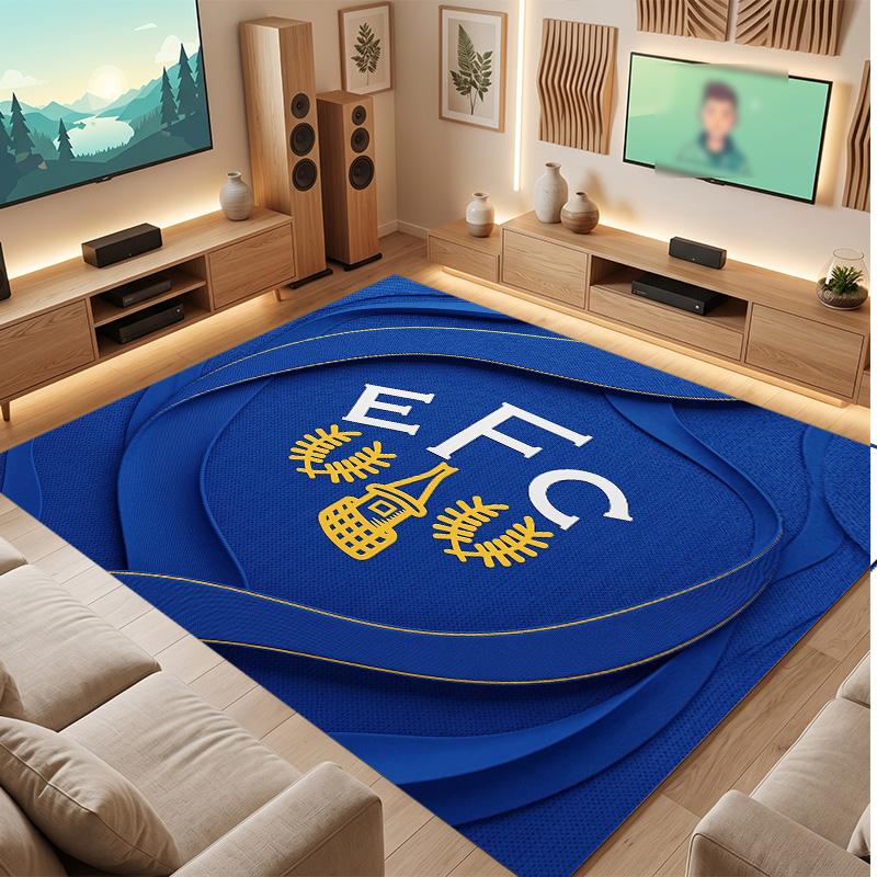 Tappeto in Velluto di Cristallo con Stampa Calcio Everton, Comodo Assorbente d'Acqua Antiscivolo Tappeto per Pavimenti Interni