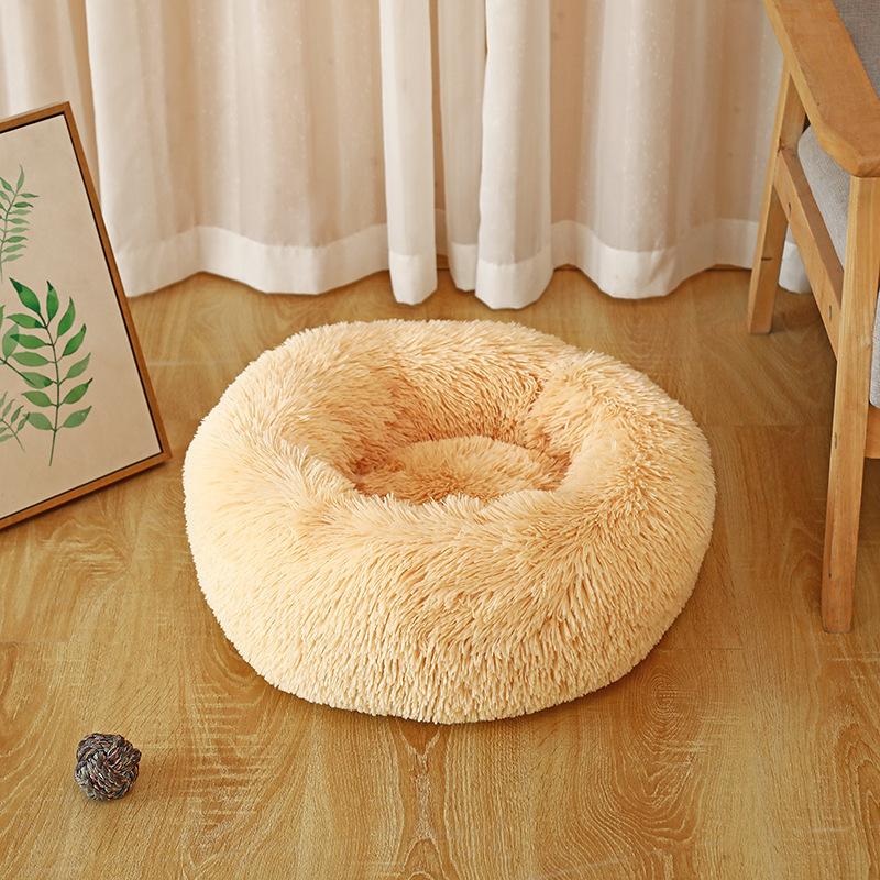 Warm Dog Bed Round Pet Lounger Cushion Dogs Cat Winter Dog Kennel Puppy Mat Pet Bed