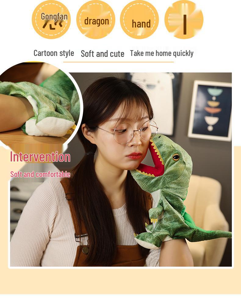 Cute Cartoon Parent-Child Plush Puppet: Dinosaur, Whale, Crocodile, Shark