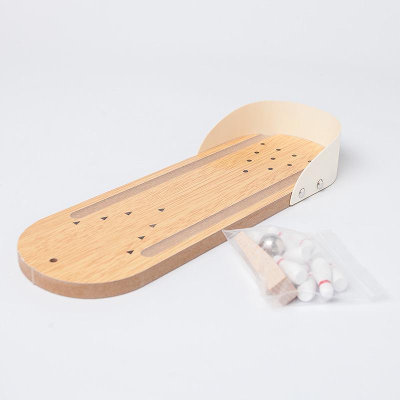 Wooden Mini Bowling Game for Kids: Interactive Tabletop Toy for Infants and Toddlers