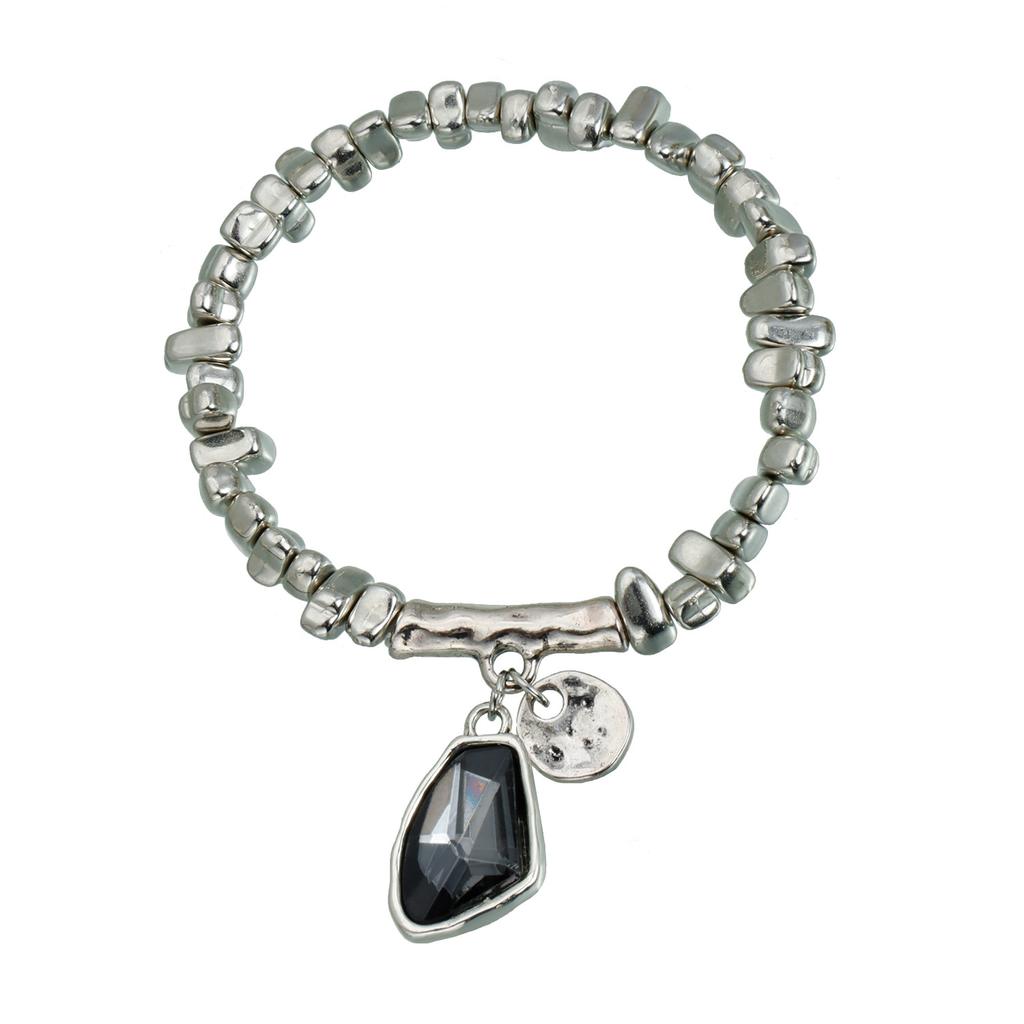 Elegante e elegante preto facetado zircão colar tira cor pulseira glitter pingente colar conjunto de jóias para mulher
