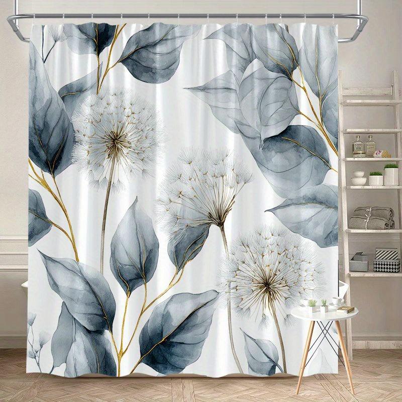 

1 Элегантная акварельная цветочная шторка для душа, Машинная стирка, Полиэстеровая ткань, С крючками, Подходит для украшения ванной комнаты 90X180cm