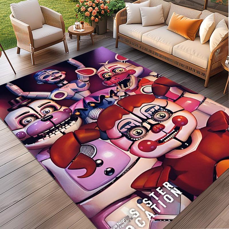 Tappeto Stampato Five Nights at Freddy's, Tappeto da Pavimento Lavabile, Per Ingresso, Stanza del Dormitorio, Lavanderia, Ufficio, Studio, Decorazione per la Casa, Regalo di Compleanno, Natale