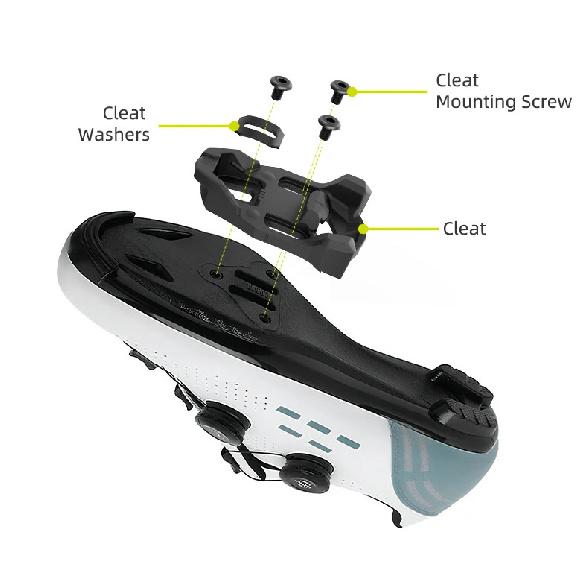 RRSKIT Road Bike Pedal Cleats Set Anti-Skid Plastic Cycling Pedals For Time IClic XPro XPresso Road Bike Cleat Lock