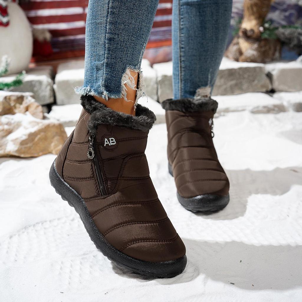 Women's Waterproof Snow Boots - Non-Slip, Warm, Plus Size 44 Outdoor Cotton Shoes