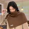 Button Scarf Women Autumn Winter Korean Style All-Match Warm Neck Cover Outer Wear Split Knitted Scarf