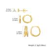 3 Pcs Set Hoop Stud Earrings for Women, Multiple Piercing CZ Crystal Triangle Studs Stackable Huggie Earrings Set Jewelry