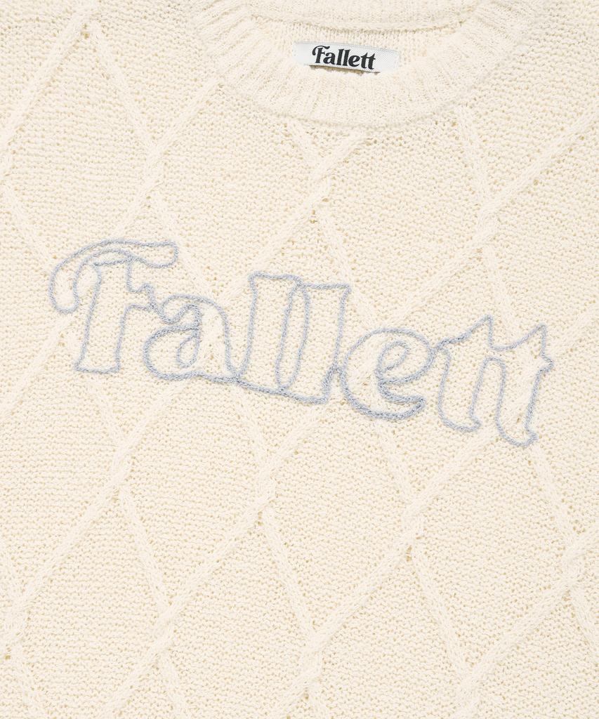 FALLETT Story Logo Argyle Summer Knit Ivory