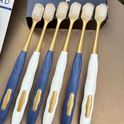Premium 6ks/balení Měkké manuální zubní kartáčky: Navrženo s ultra měkkými štětinami pro jemné a efektivní čištění,