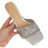 Fashion Sparkling Rhinestone Mules with Clear Block Heel: Glamorous Summer Footwear