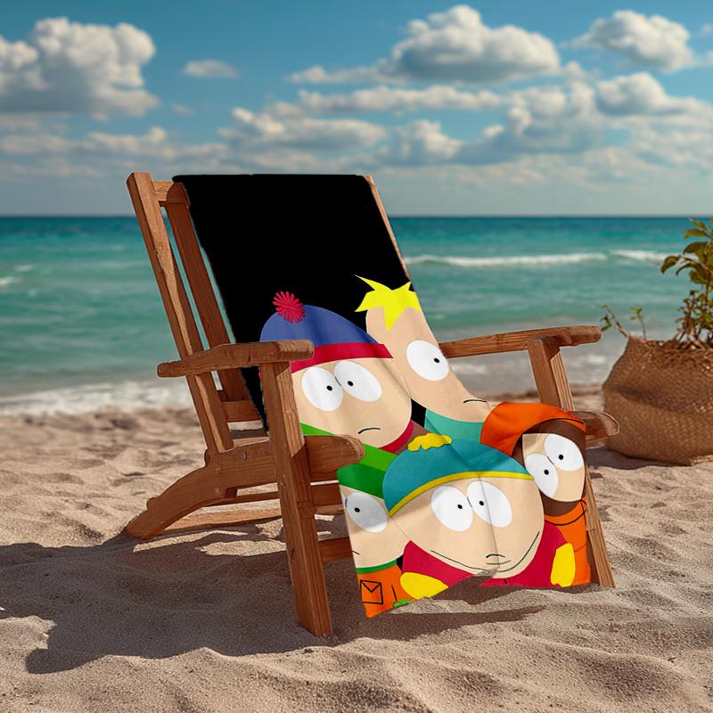 Ultra-Soft Beach Towel with South Park Theme,Ideal for Pool - Camping, Diving - Perfect Travel Essential, Vibrant Beach Towel.