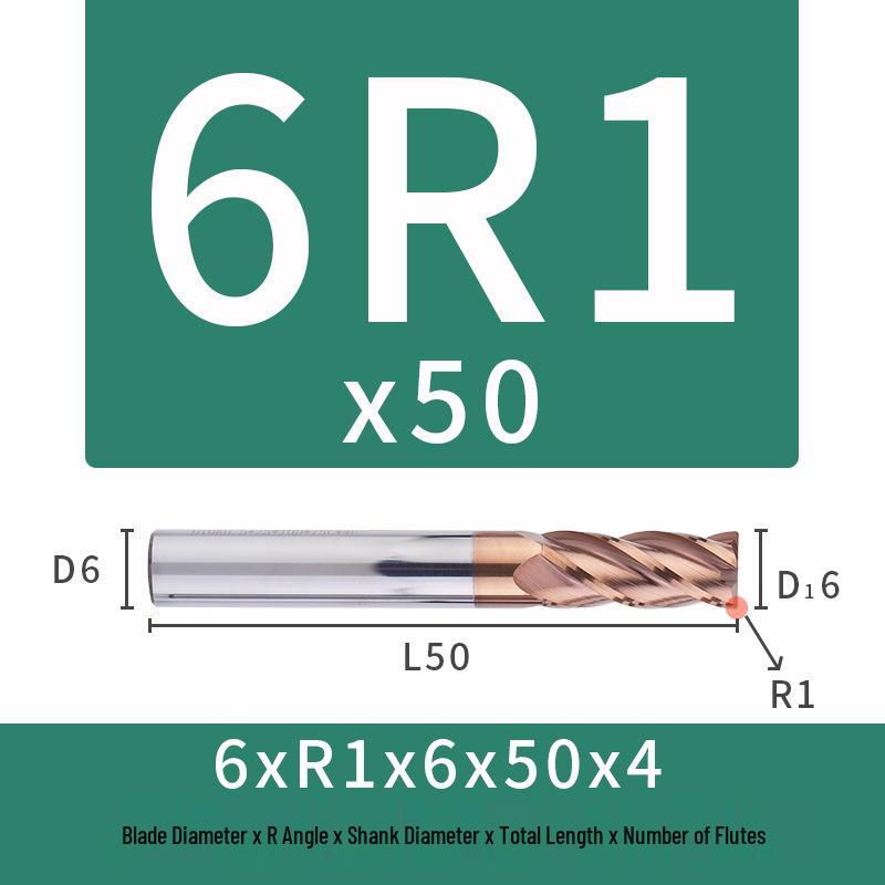 55-Degree Carbide Bull Nose End Mill with Wear-Resistant Coating for CNC Routers