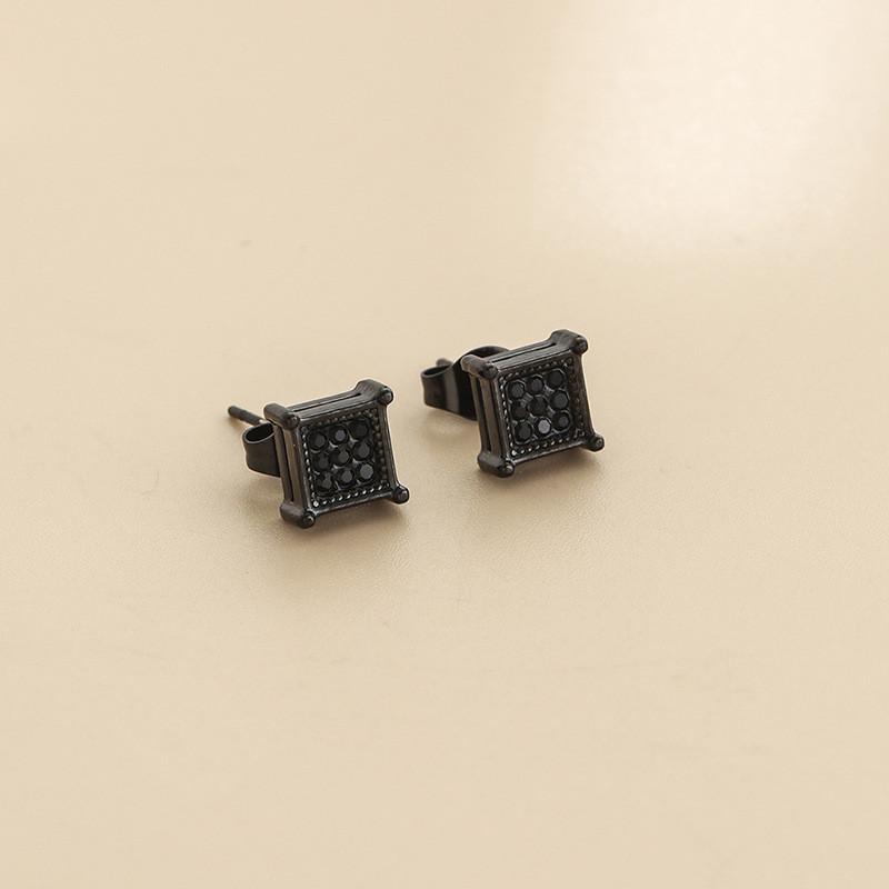 Stainless Steel Geometric Zirconia Earrings Set For Men Women Summer