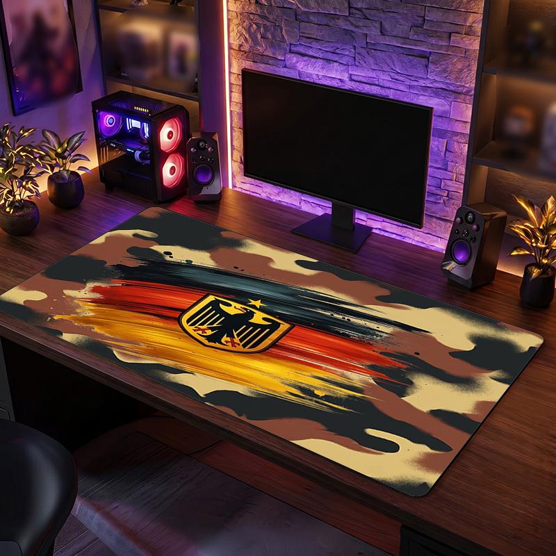 Germany Football Crest Mouse Pad, Extended Non Slip Rubber Desk Mat for Gaming Office Laptop Fan Gift
