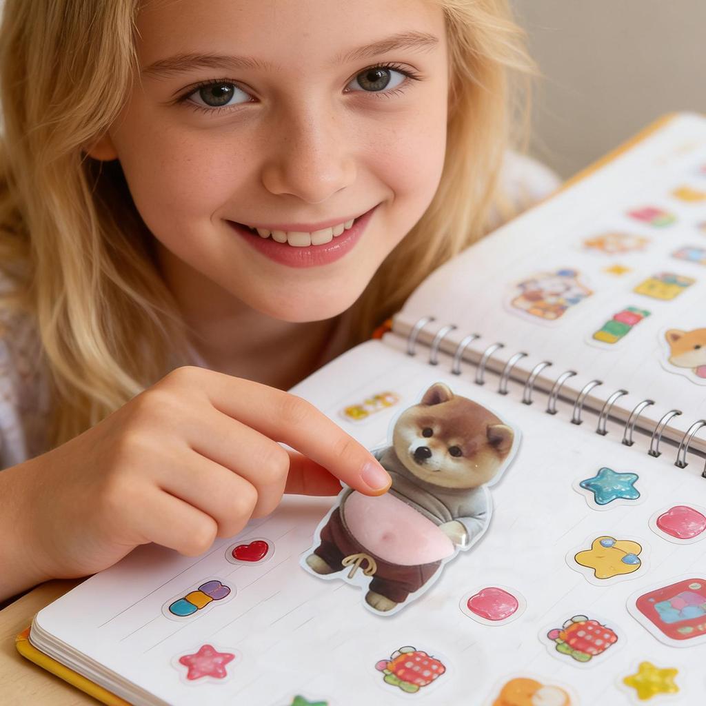 Süße weiche Welpen-Aufkleber 3D Shiba Inu Hund Bauchaufkleber Selbstklebend Dekorativer Aufkleber für Notizbuch Telefon Tagebücher Basteldekoration