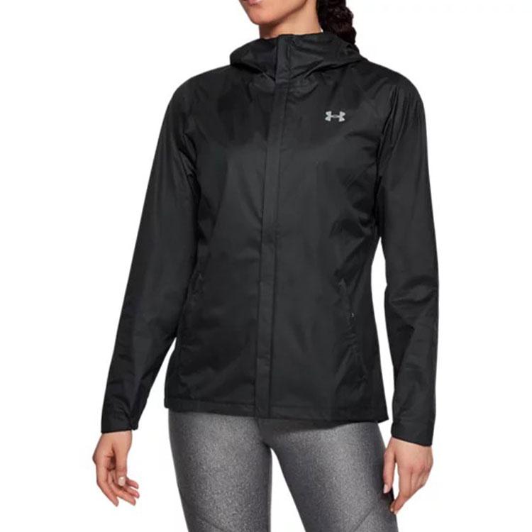 Under Armour Logo Print Hooded Long Sleeve Jacket Women jackets Black 1309335-001